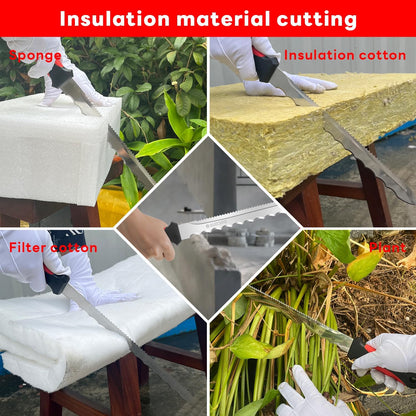 Insulation Knife - Sod Cutter Knife: stainless steel 11.14-Inch sharp blade, double side utility Lawn Repair Saw with Nylon Sheath