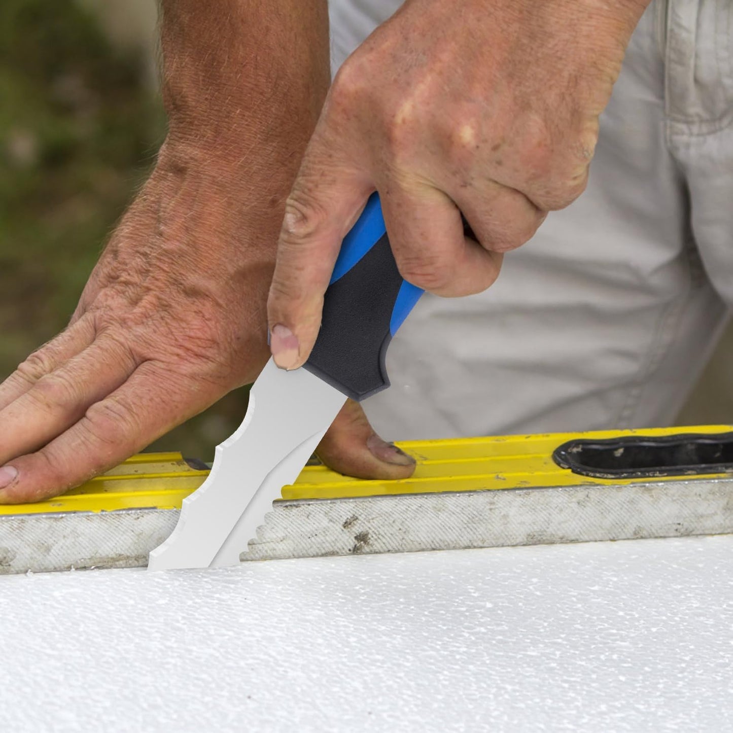 Insulation Knife - Sod Cutter Knife: stainless steel 11.14-Inch sharp blade, double side utility Lawn Repair Saw with Nylon Sheath