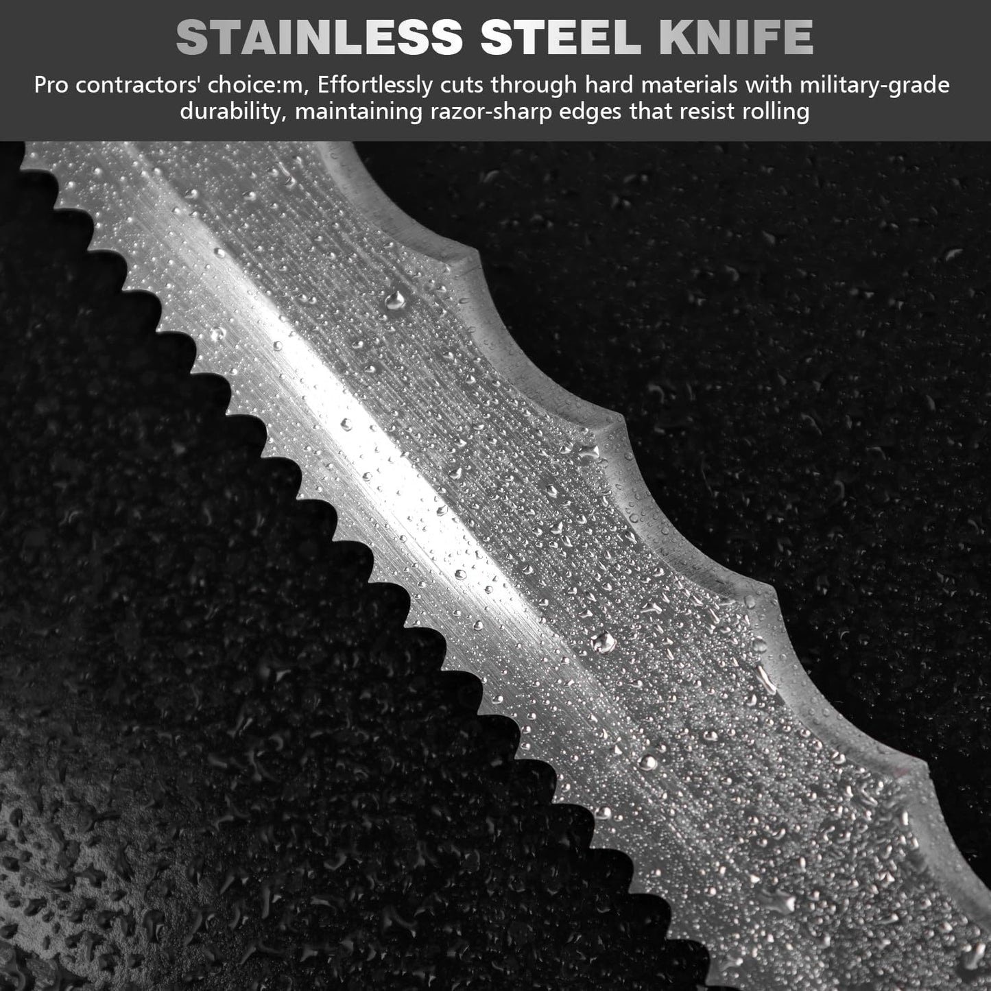 Insulation Knife - Sod Cutter Knife: stainless steel 11.14-Inch sharp blade, double side utility Lawn Repair Saw with Nylon Sheath