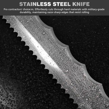 Insulation Knife - Sod Cutter Knife: stainless steel 11.14-Inch sharp blade, double side utility Lawn Repair Saw with Nylon Sheath