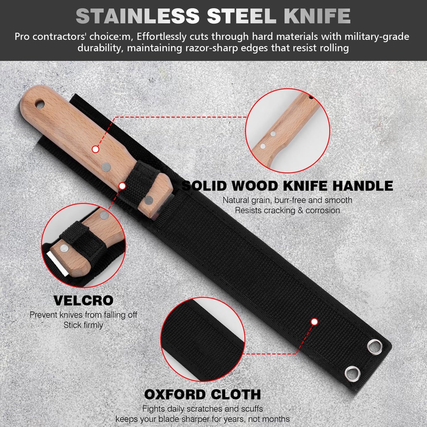 Insulation Knife - Sod Cutter Knife: stainless steel 11.14-Inch sharp blade, double side utility Lawn Repair Saw with Nylon Sheath