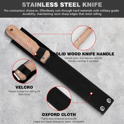 Insulation Knife - Sod Cutter Knife: stainless steel 11.14-Inch sharp blade, double side utility Lawn Repair Saw with Nylon Sheath