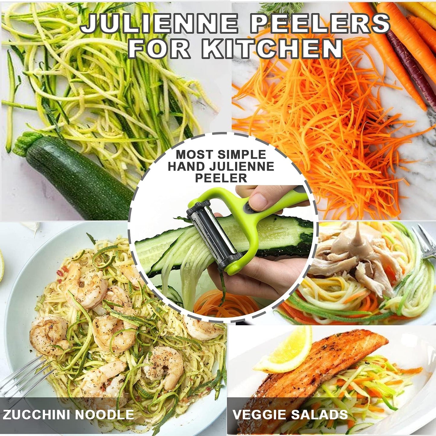 Potato Apple Vegetable Peelers for Kitchen, I and Y Peelers for Fruit Veggie Potatoes Carrot Cucumber, 3 in 1 Blade Spin Design With Julienne Multifunctional