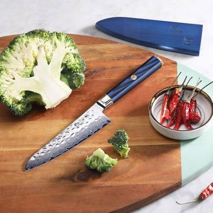 Cangshan KITA Series 5.5-Inch Prep Utility Knife with Sheath, X-7 Damascus Steel, 504104