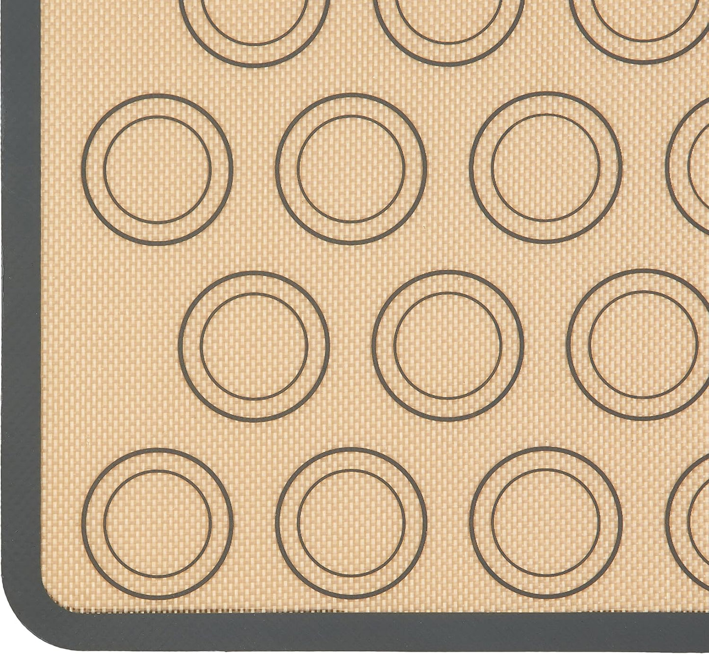 Silicone Rectangular Baking Mat, Non-Stick, Reusable, Dishwasher Safe, Food Safe, Heat Resistant, 16.5" x 11.6", Beige/Gray, 2-Pack