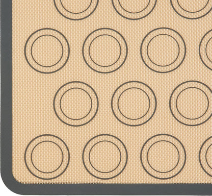 Silicone Rectangular Baking Mat, Non-Stick, Reusable, Dishwasher Safe, Food Safe, Heat Resistant, 16.5" x 11.6", Beige/Gray, 2-Pack