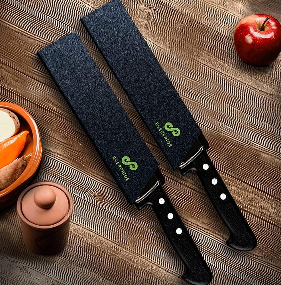 14 Inch Chef Knife Guard Set (2-Piece Set) Long Knives Blade Edge Cover Sheaths for Chef’s Knives – Durable, BPA-Free, Felt Lined, Sturdy ABS Plastic – Knives Not Included