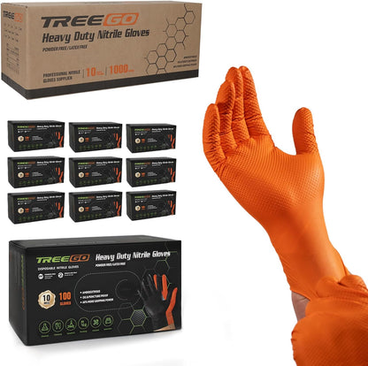 10 Mil Heavy Duty Black Nitrile Mechanic Gloves, 50 Count M | Diamond Grip, Latex & Powder Free for DIY Repairs, Home Garage, Motorcycle Maintenance & Everyday Projects