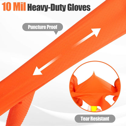 10 Mil Heavy Duty Black Nitrile Mechanic Gloves, 50 Count M | Diamond Grip, Latex & Powder Free for DIY Repairs, Home Garage, Motorcycle Maintenance & Everyday Projects