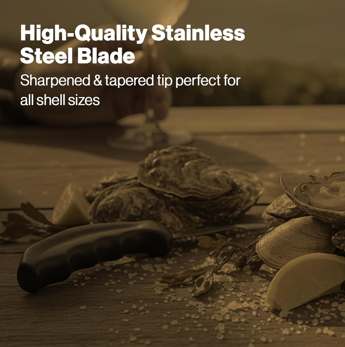 Shucker Paddy Malpeque Oyster Shucking Knife – Ergonomic Dual Axis Oyster Shucker Tool with 2" / 5 CM Stainless Steel Blade - Perfect for kitchen Collections – Non-Slip Handle, Yellow