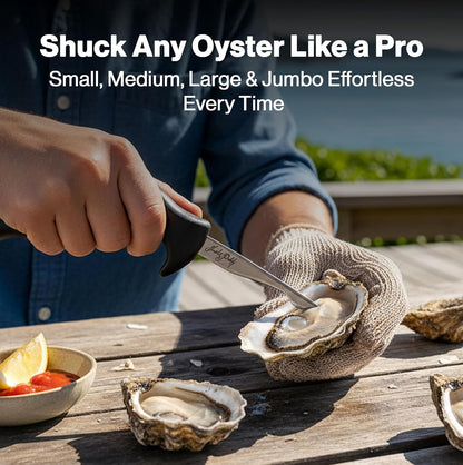 Shucker Paddy Malpeque Oyster Shucking Knife – Ergonomic Dual Axis Oyster Shucker Tool with 2" / 5 CM Stainless Steel Blade - Perfect for kitchen Collections – Non-Slip Handle, Yellow