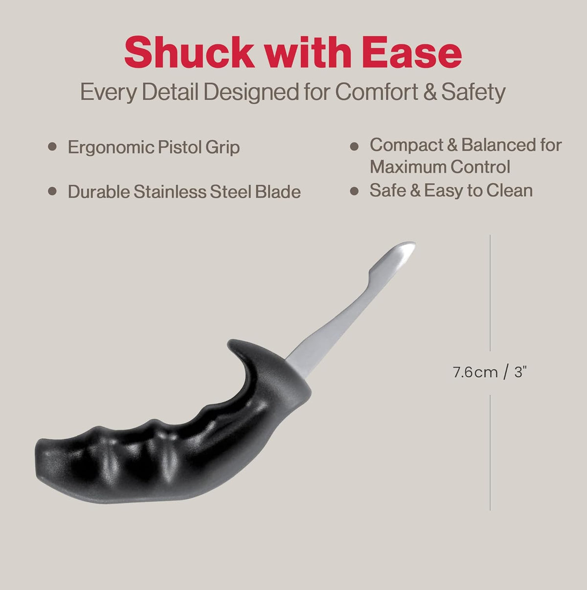 Shucker Paddy Malpeque Oyster Shucking Knife – Ergonomic Dual Axis Oyster Shucker Tool with 2" / 5 CM Stainless Steel Blade - Perfect for kitchen Collections – Non-Slip Handle, Yellow
