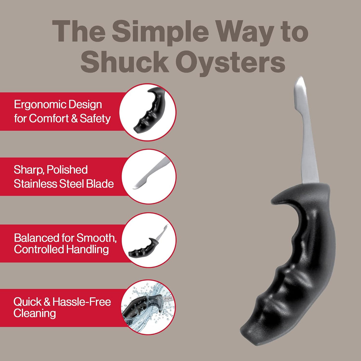 Shucker Paddy Malpeque Oyster Shucking Knife – Ergonomic Dual Axis Oyster Shucker Tool with 2" / 5 CM Stainless Steel Blade - Perfect for kitchen Collections – Non-Slip Handle, Yellow