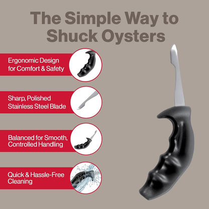 Shucker Paddy Malpeque Oyster Shucking Knife – Ergonomic Dual Axis Oyster Shucker Tool with 2" / 5 CM Stainless Steel Blade - Perfect for kitchen Collections – Non-Slip Handle, Yellow