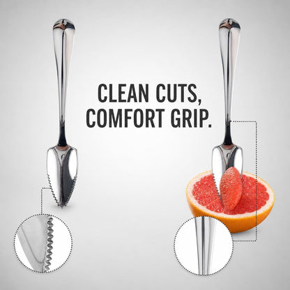 Grapefruit Spoons ,Set of 2 Grapefruit Spoons serrated stainless steel ,grapefruit spoon Baby fruit spoon scraper, Spoons with Serrated Edges for Orange & Kiwi, Ginger Peeler