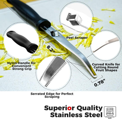 Grapefruit Spoons ,Set of 2 Grapefruit Spoons serrated stainless steel ,grapefruit spoon Baby fruit spoon scraper, Spoons with Serrated Edges for Orange & Kiwi, Ginger Peeler