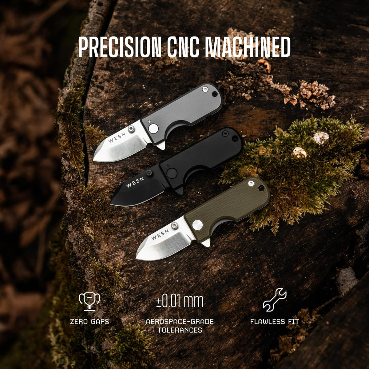 Microblade Premium Folding Pocket Knife - 1.5" D2 Steel Blade, Compact Titanium EDC Knife with G10 Handle, Manual Thumb Stud, Deep Carry Clip - Lightweight Everyday Carry (Blacked Out)