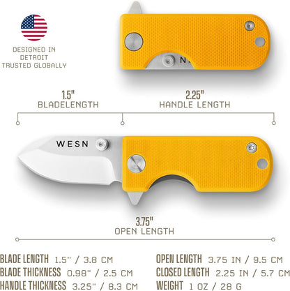 Microblade Premium Folding Pocket Knife - 1.5" D2 Steel Blade, Compact Titanium EDC Knife with G10 Handle, Manual Thumb Stud, Deep Carry Clip - Lightweight Everyday Carry (Blacked Out)