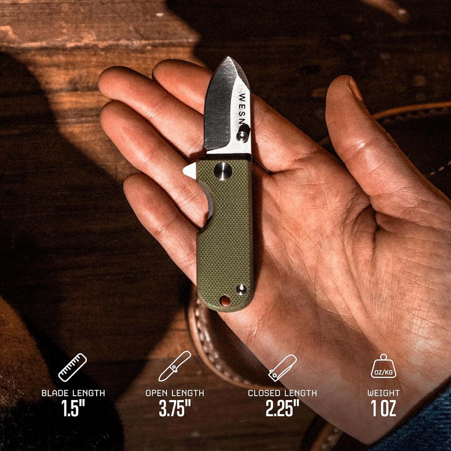 Microblade Premium Folding Pocket Knife - 1.5" D2 Steel Blade, Compact Titanium EDC Knife with G10 Handle, Manual Thumb Stud, Deep Carry Clip - Lightweight Everyday Carry (Blacked Out)