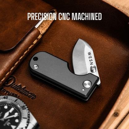 Microblade Premium Folding Pocket Knife - 1.5" D2 Steel Blade, Compact Titanium EDC Knife with G10 Handle, Manual Thumb Stud, Deep Carry Clip - Lightweight Everyday Carry (Blacked Out)