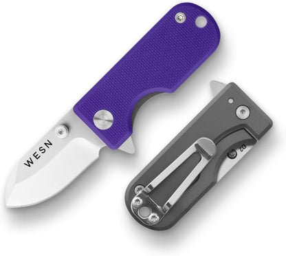 Microblade Premium Folding Pocket Knife - 1.5" D2 Steel Blade, Compact Titanium EDC Knife with G10 Handle, Manual Thumb Stud, Deep Carry Clip - Lightweight Everyday Carry (Blacked Out)