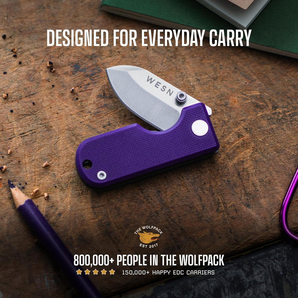 Microblade Premium Folding Pocket Knife - 1.5" D2 Steel Blade, Compact Titanium EDC Knife with G10 Handle, Manual Thumb Stud, Deep Carry Clip - Lightweight Everyday Carry (Blacked Out)