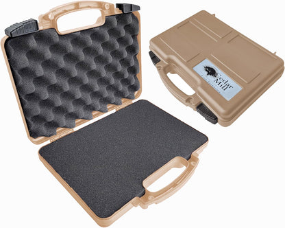 TSA Approved Hard Gun Case – Airline Approved Lockable Pistol Carrying Case with Dual Latch & Customizable Foam – Fits 9mm Handgun, Revolver & Firearm for Travel & Range Use