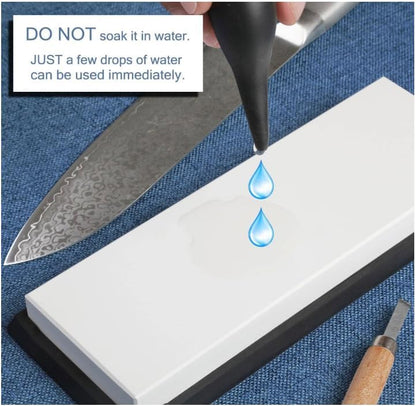 Glass Sharpening Stone with Non-slip Rubber Base, Professional Whetstone, Glass Stone 3000 Grit