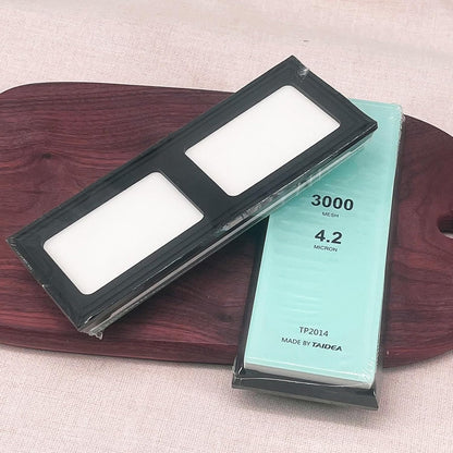 Glass Sharpening Stone with Non-slip Rubber Base, Professional Whetstone, Glass Stone 3000 Grit