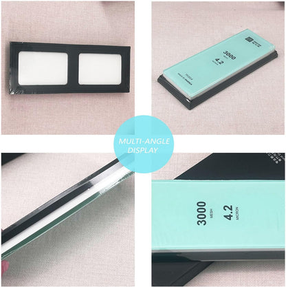 Glass Sharpening Stone with Non-slip Rubber Base, Professional Whetstone, Glass Stone 3000 Grit