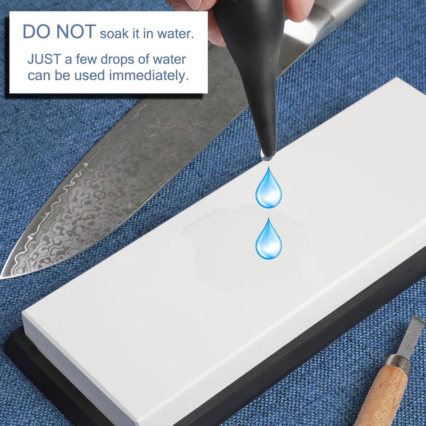 Glass Sharpening Stone with Non-slip Rubber Base, Professional Whetstone, Glass Stone 3000 Grit