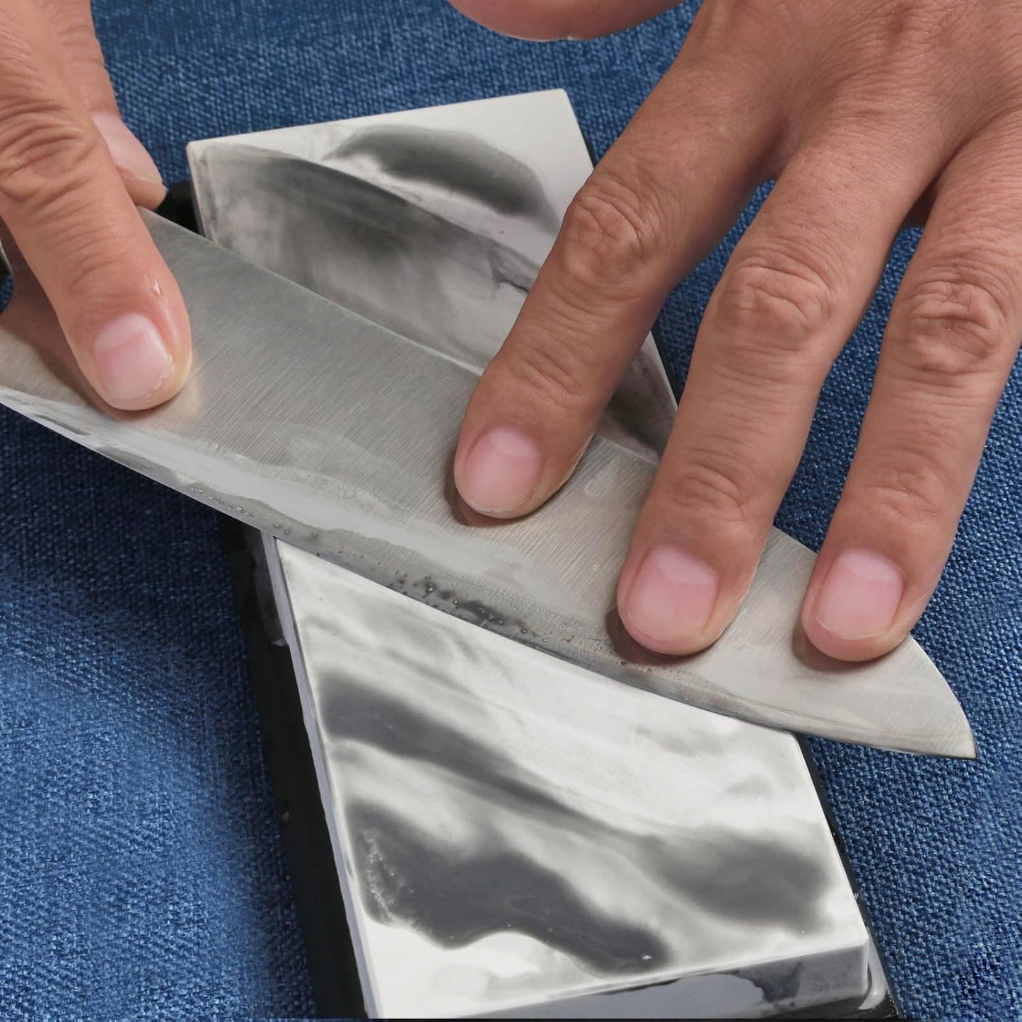 Glass Sharpening Stone with Non-slip Rubber Base, Professional Whetstone, Glass Stone 3000 Grit