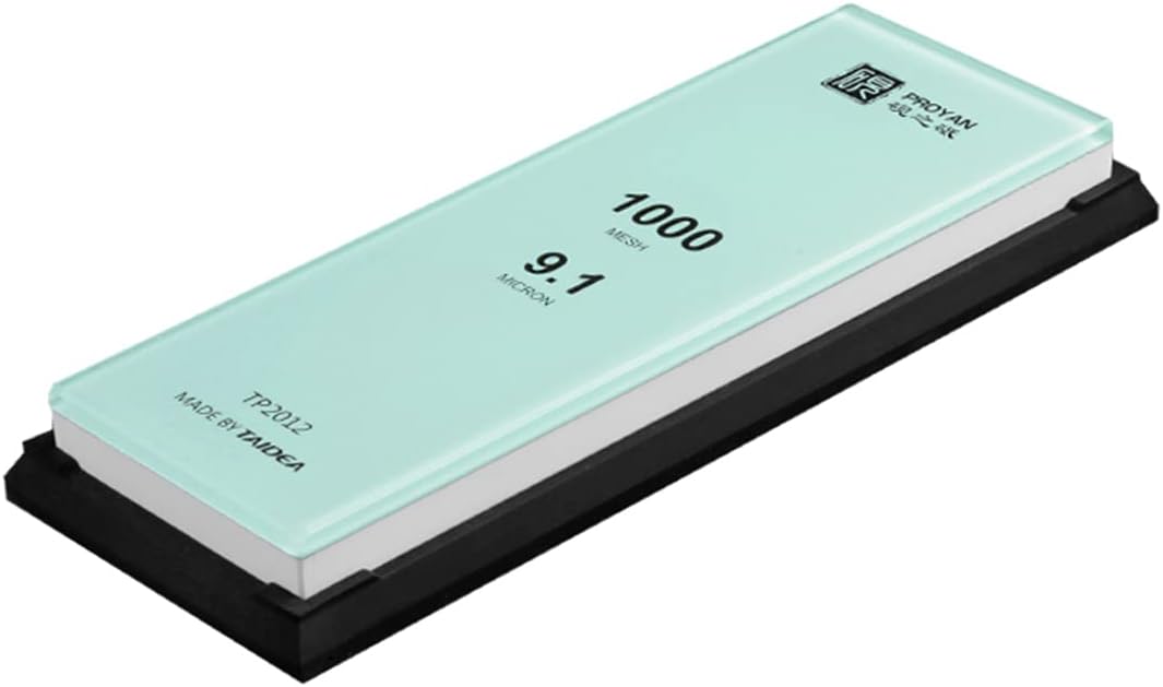 Glass Sharpening Stone with Non-slip Rubber Base, Professional Whetstone, Glass Stone 3000 Grit