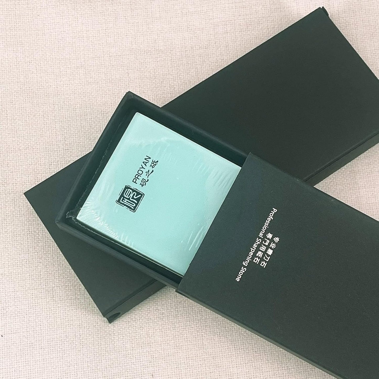 Glass Sharpening Stone with Non-slip Rubber Base, Professional Whetstone, Glass Stone 3000 Grit