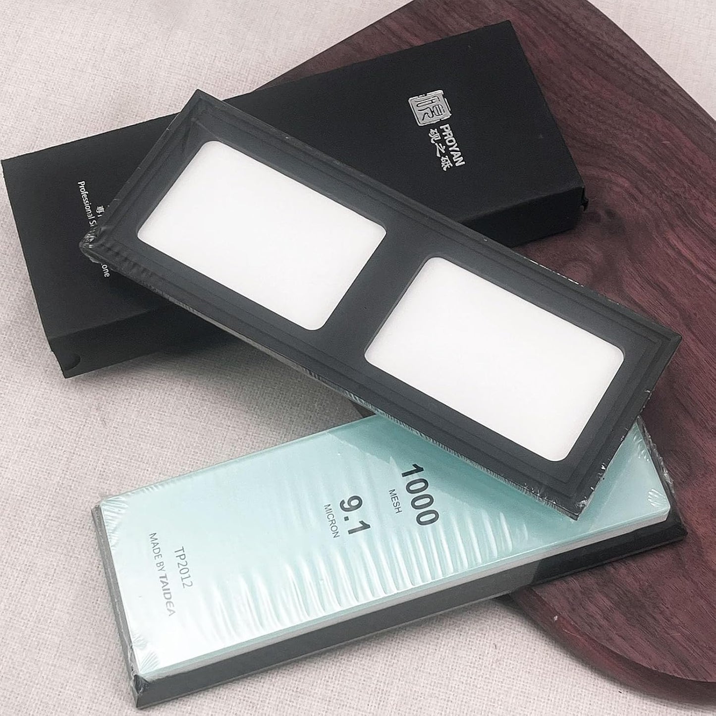 Glass Sharpening Stone with Non-slip Rubber Base, Professional Whetstone, Glass Stone 3000 Grit