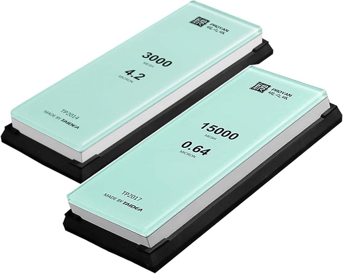 Glass Sharpening Stone with Non-slip Rubber Base, Professional Whetstone, Glass Stone 3000 Grit