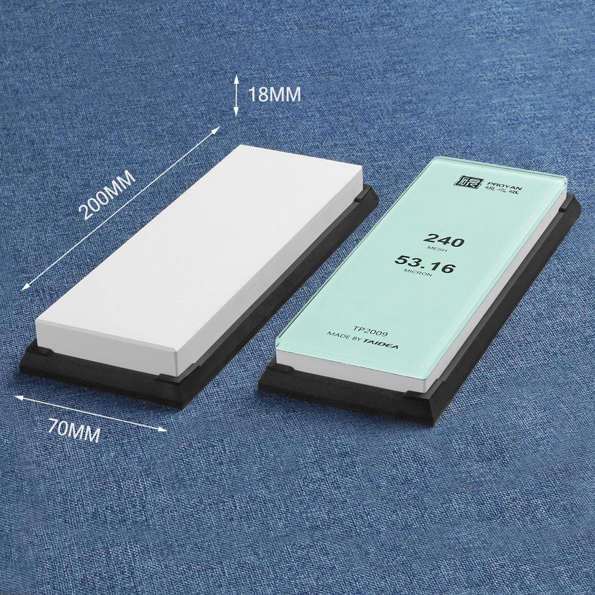 Glass Sharpening Stone with Non-slip Rubber Base, Professional Whetstone, Glass Stone 3000 Grit