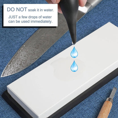Glass Sharpening Stone with Non-slip Rubber Base, Professional Whetstone, Glass Stone 3000 Grit
