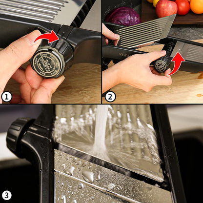 Mandoline Slicer, Mandoline Slicer for Kitchen, Adjustable Mandolin, Stainless Steel Mandoline, Vegetable Slicer, Potato, Onion, Cucumber, Tomato, Veggie Slicer with Cut-Resistant Gloves