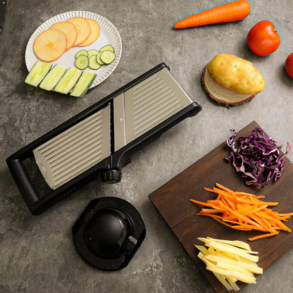Mandoline Slicer, Mandoline Slicer for Kitchen, Adjustable Mandolin, Stainless Steel Mandoline, Vegetable Slicer, Potato, Onion, Cucumber, Tomato, Veggie Slicer with Cut-Resistant Gloves