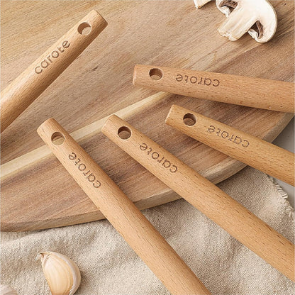10-Piece Kitchen Utensils Set with Wood Cool-Touch Handles, Cream | Silicone Cooking Utensil, Food Grade, Nonstick Cookware Friendly, BPA-Free, Heat-Resistant, Everyday Home Essentials, Gifts