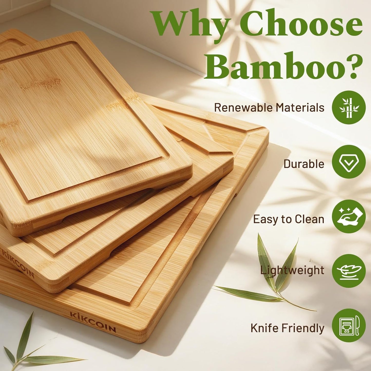 17”×11” Bamboo Cutting Boards for Kitchen, Healthy Wooden Cutting Boards for Kitchen, Charcuterie, Extra Large Chopping Boards with Deep Juice Groove, Fathers Day Gift for Men, Natural