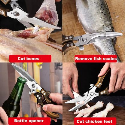Premium Kitchen Shears 2-Pack Heavy Duty Poultry & Meat Scissors, Bone Shears for Cooking