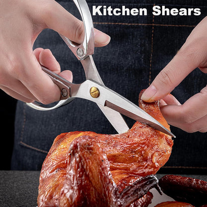 Premium Kitchen Shears 2-Pack Heavy Duty Poultry & Meat Scissors, Bone Shears for Cooking