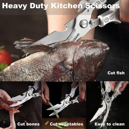 Premium Kitchen Shears 2-Pack Heavy Duty Poultry & Meat Scissors, Bone Shears for Cooking