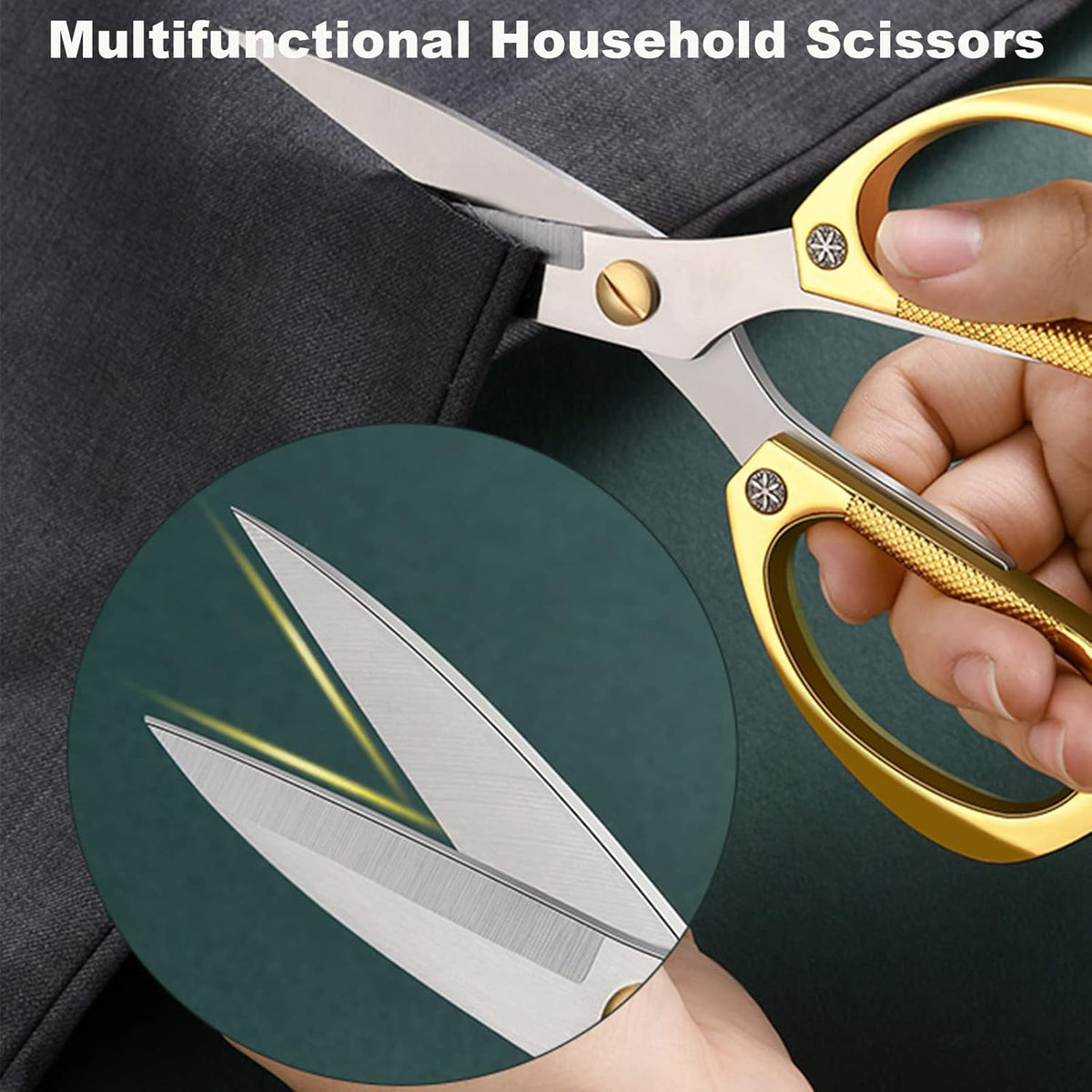 Premium Kitchen Shears 2-Pack Heavy Duty Poultry & Meat Scissors, Bone Shears for Cooking