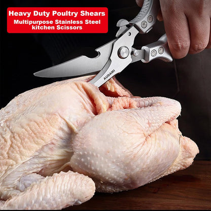 Premium Kitchen Shears 2-Pack Heavy Duty Poultry & Meat Scissors, Bone Shears for Cooking
