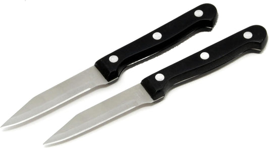 Select Paring Knives, 9.5 inch 2 piece knife set, Stainless Steel/Black