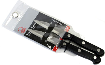 Select Paring Knives, 9.5 inch 2 piece knife set, Stainless Steel/Black