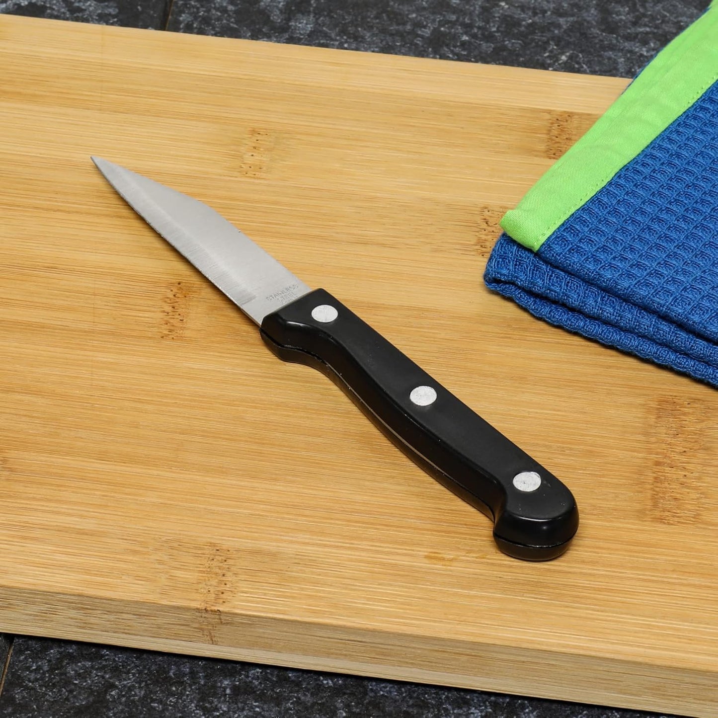 Select Paring Knives, 9.5 inch 2 piece knife set, Stainless Steel/Black